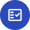 A blue circle icon, representing Auto Repair Surrey and Delta, features a white checklist with a checkmark inside a white box.